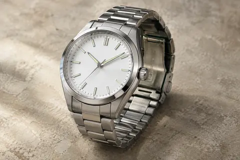 Montre solaire Citizen à cadran blanc, boîtier rond et bracelet en acier avec boucle déployante